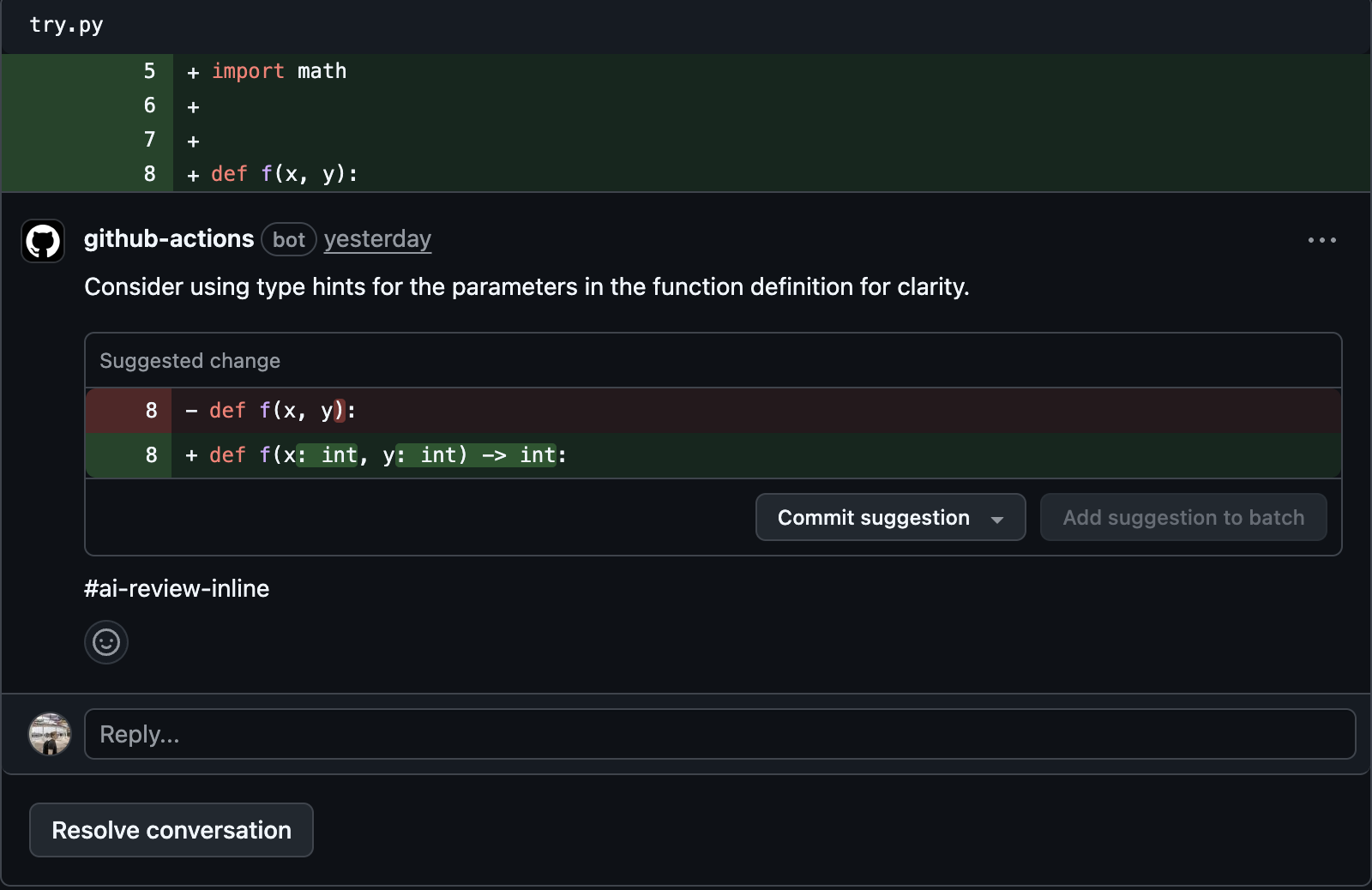 GitHub MR Review